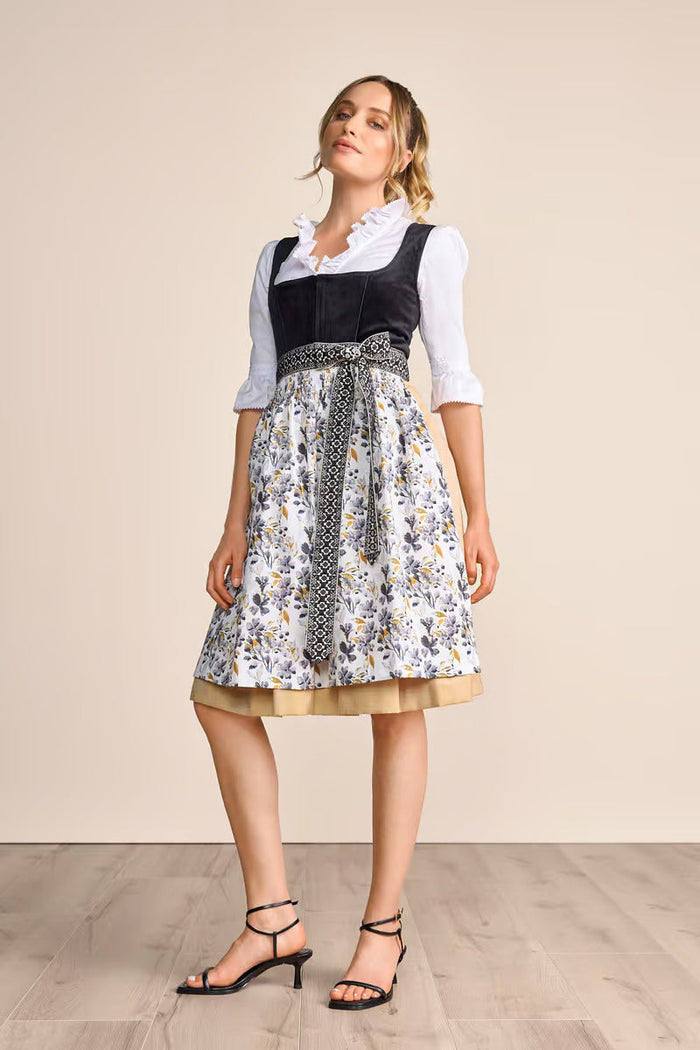 Kruger Long Dirndl 2pcs. 70cm "Lona" black (size 38)