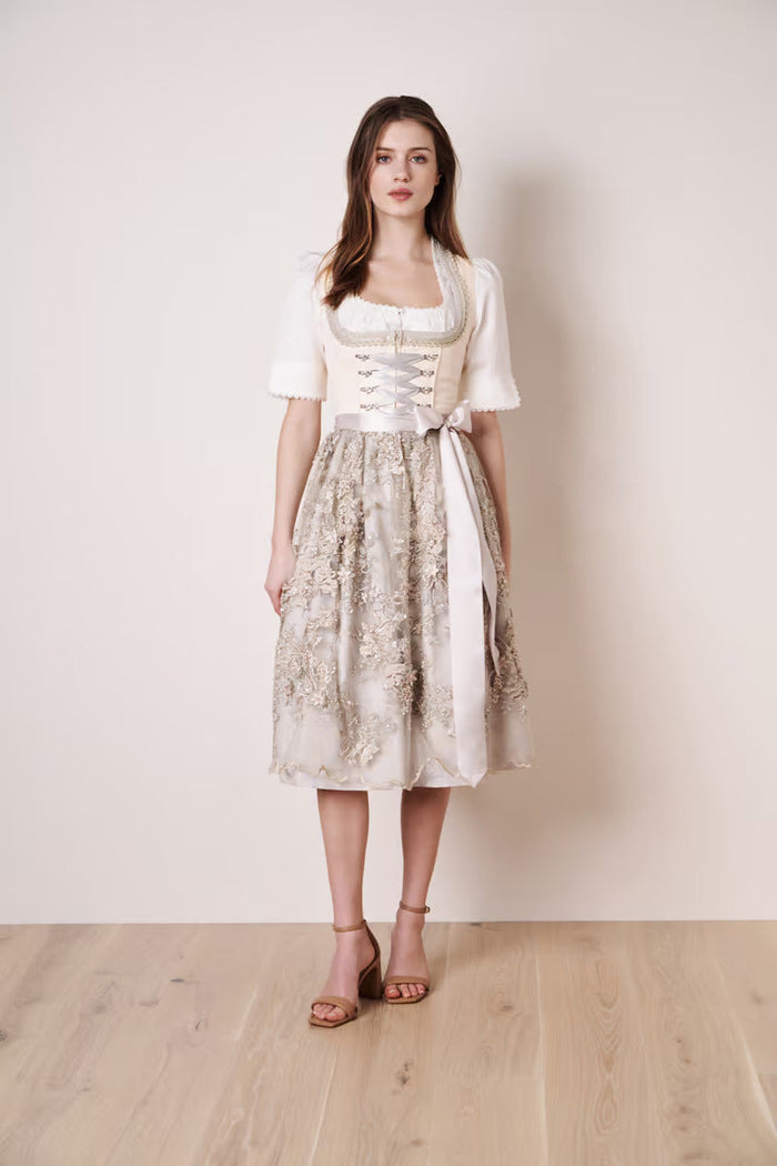 Kruger Long Dirndl 2pcs. 70cm "Monique" beige (36)