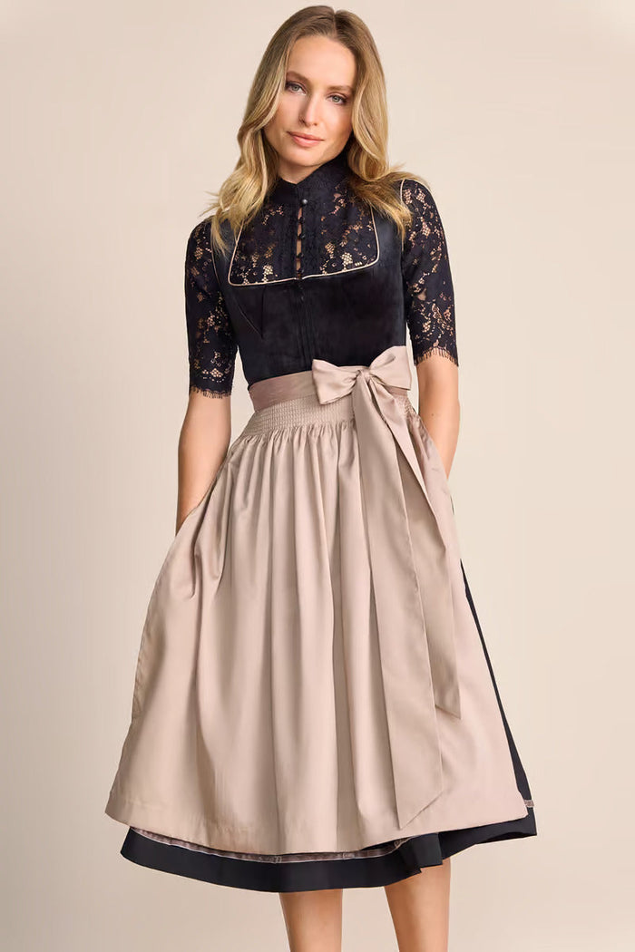 Kruger Long Dirndl 2pcs. 70cm "Suzanne" black