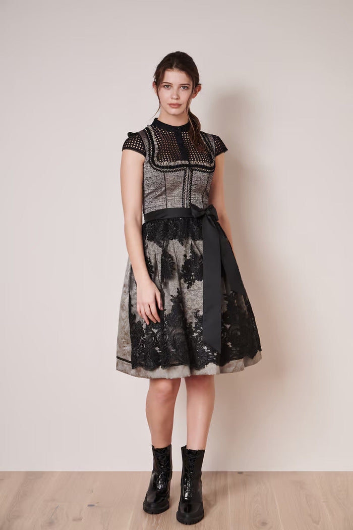 Kruger Midi Dirndl 2pcs. 60cm "Loreen" black (38)