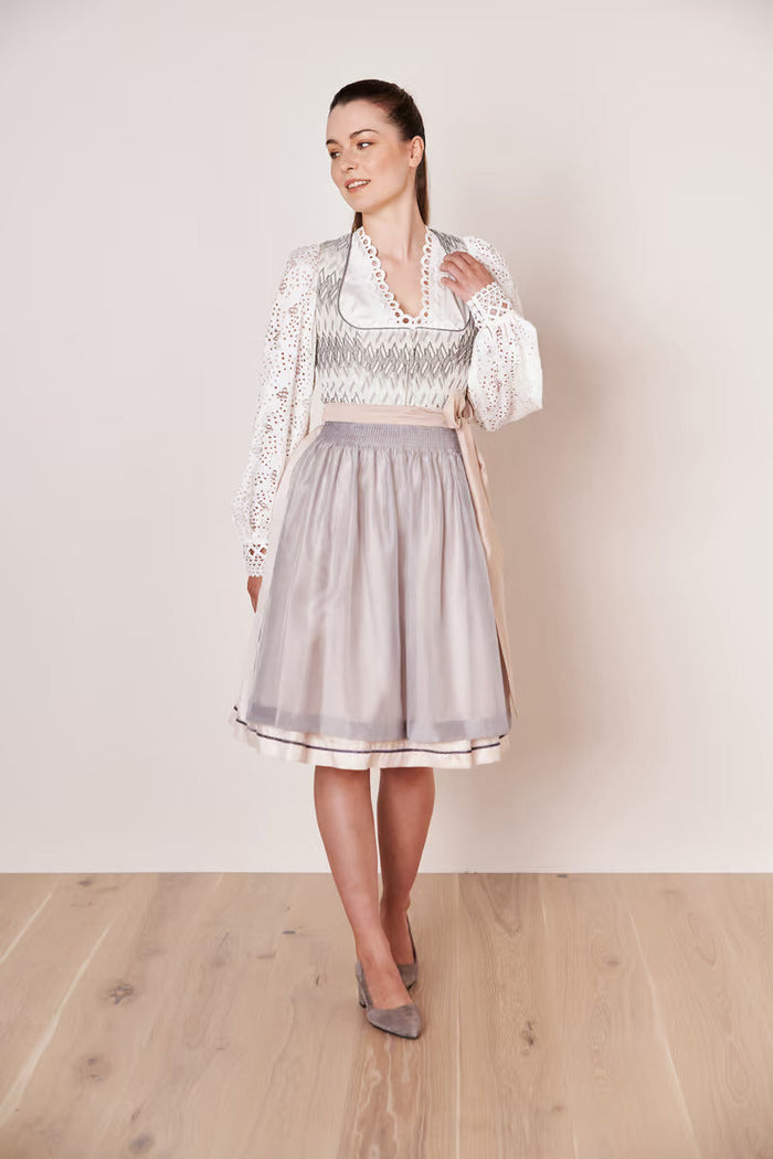 Kruger Midi Dirndl 2pcs. 60cm "Nellie" grey (38) *low stock