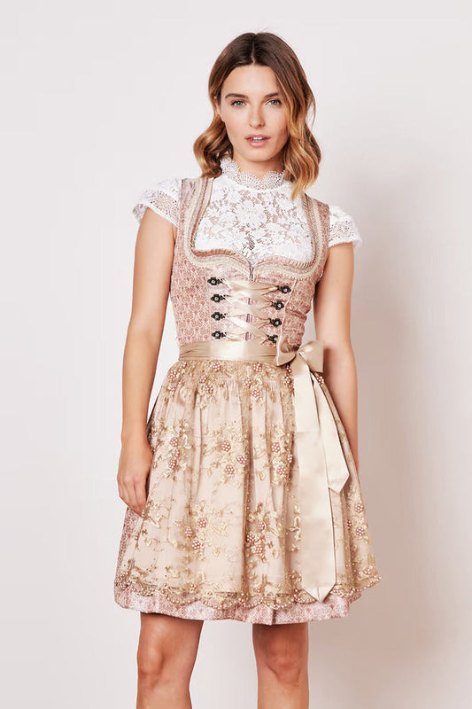 Kruger Mini Dirndl 2pcs. 50cm "Elenor" pink (42)