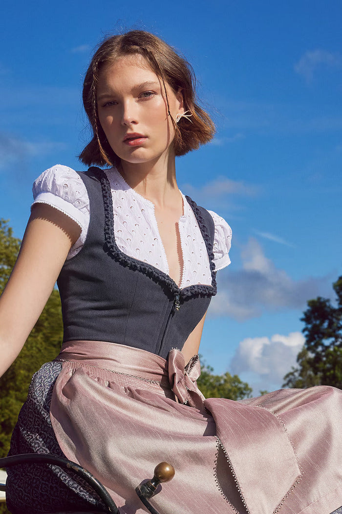 Kruger Mini Dirndl 2pcs. 50cm "Jalisa" gray