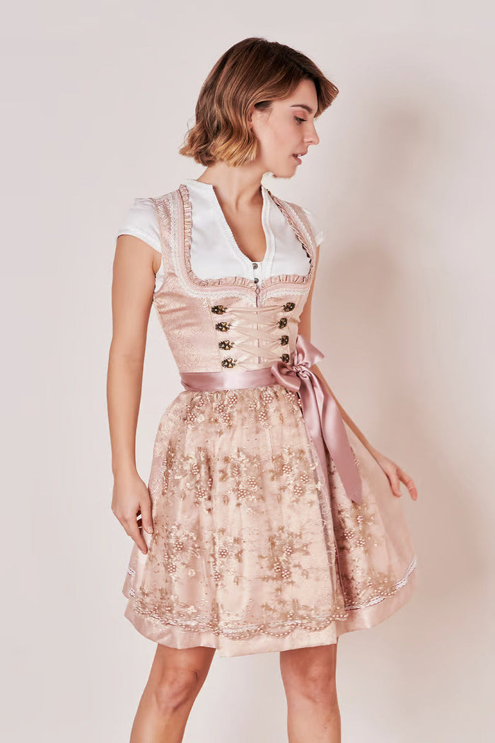 Kruger Mini Dirndl 2pcs. 50cm "Kailia" pink