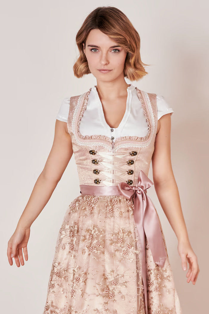 Kruger Mini Dirndl 2pcs. 50cm "Kailia" pink