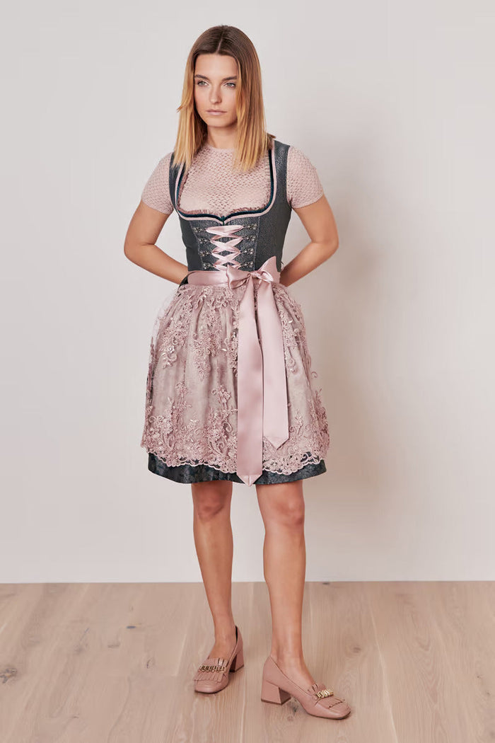 Kruger Mini Dirndl 2pcs. 50cm "Kalena" green
