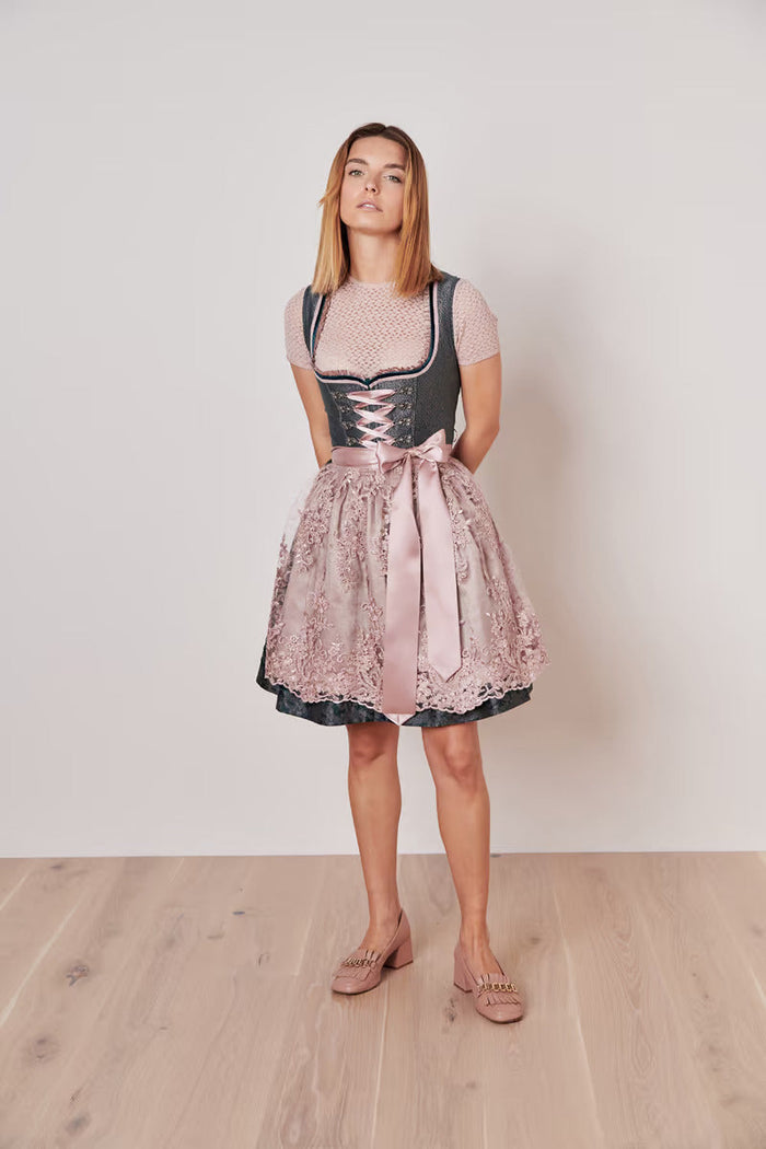 Kruger Mini Dirndl 2pcs. 50cm "Kalena" green