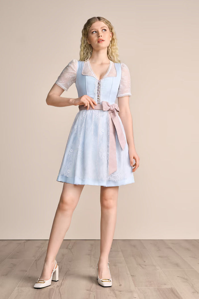 Kruger Mini Dirndl 2pcs. 50cm "Priscilla" blue (38)