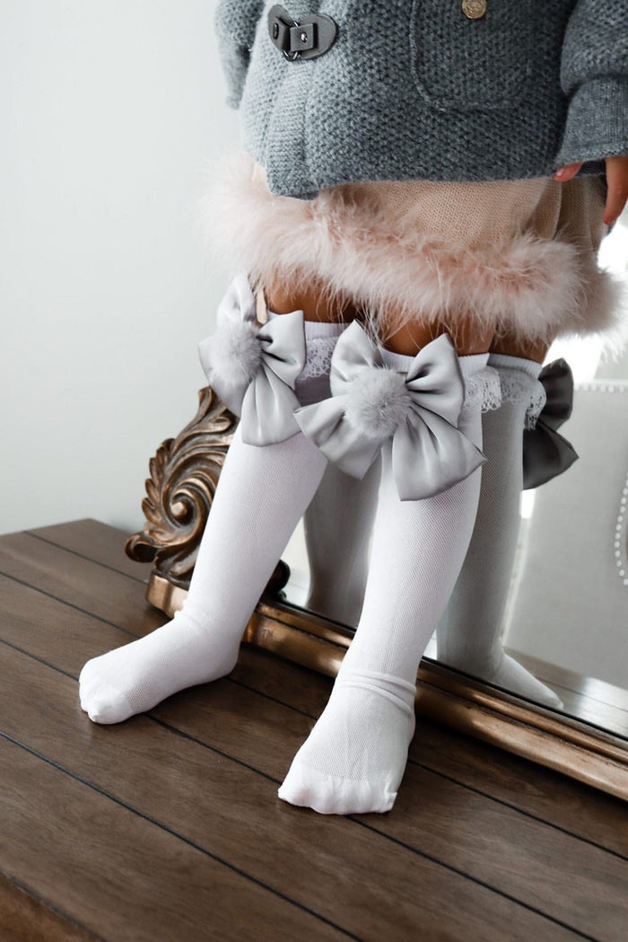 Lana Ruffle Socks with Poms and Bows - Petite Maison Kids