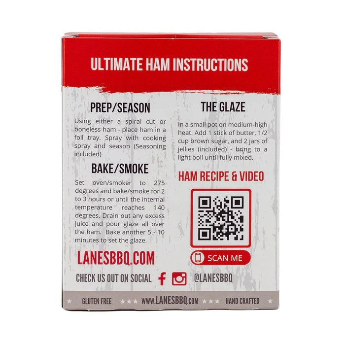 Lane's BBQ Ultimate Ham Seasoning & Glaze Kit (Sweet Heat +2 x Salted Caramel Peach Spread )