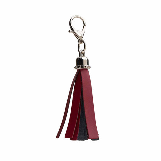 Leather Mini Tassel Bag Charm – Oxblood - Bascora
