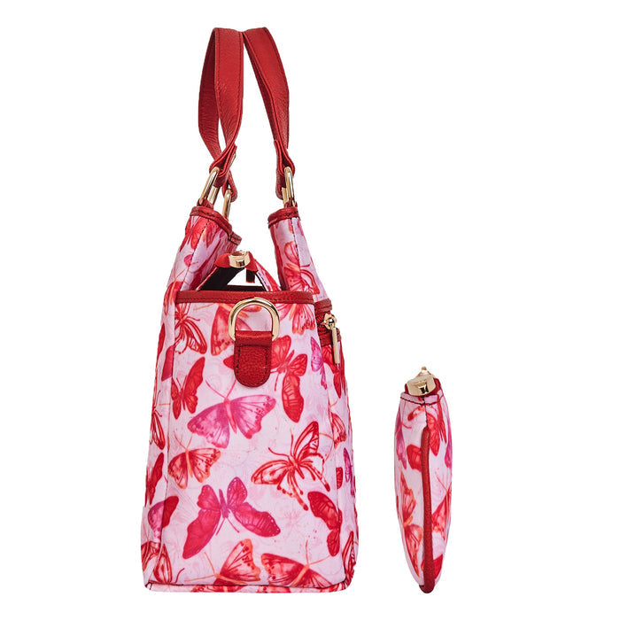 Women's Pink Top handle Satchel Bag with coin pouch for Travel & Daily use