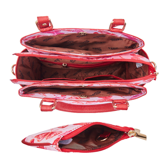 Women's Pink Top handle Satchel Bag with coin pouch for Travel & Daily use