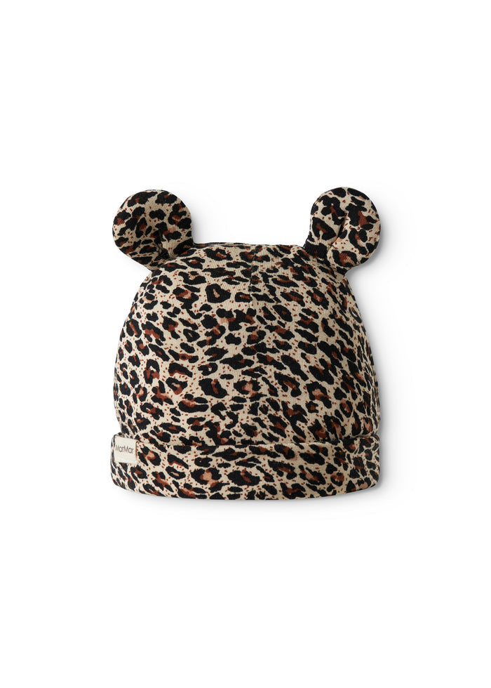 Small cap with ears in leopard print