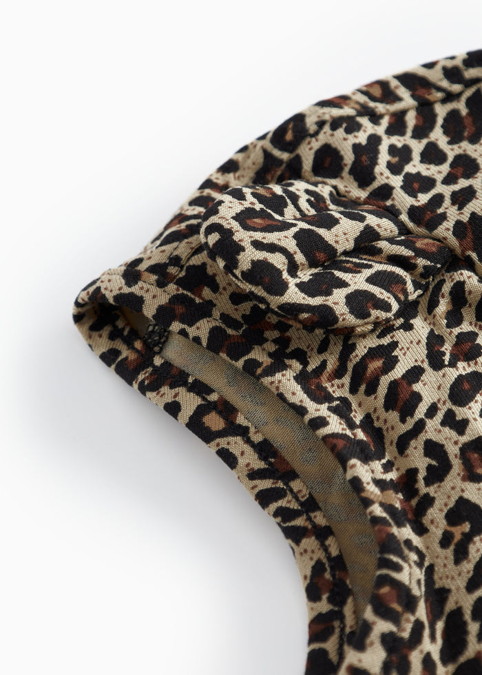 Elephant hat with ears in leopard print