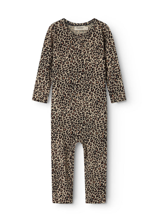 Baby jumpsuit in leopard print