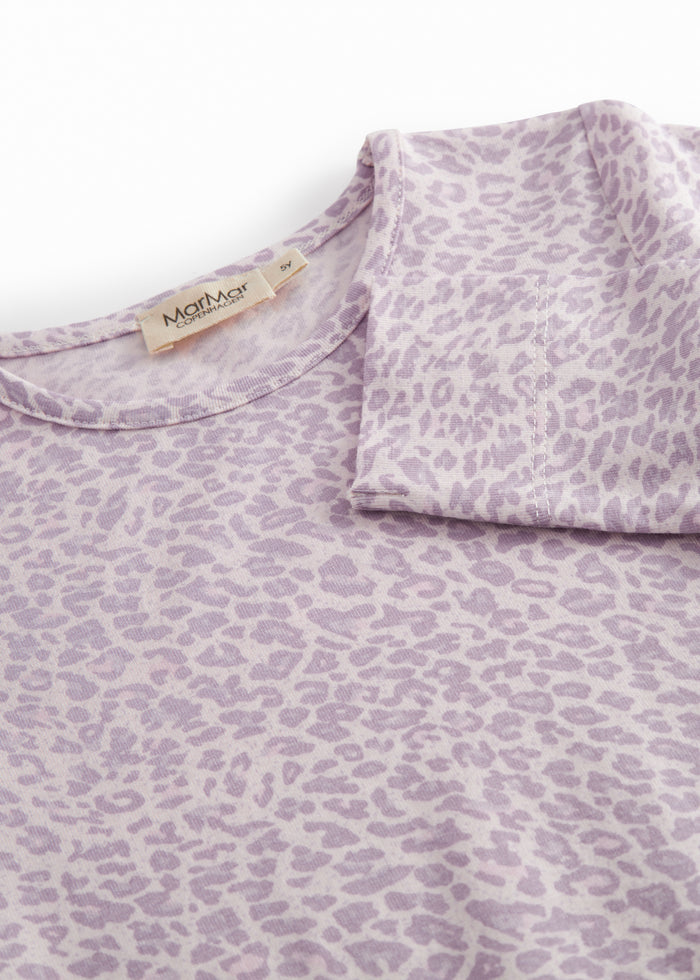 Pink long-sleeved leopard t-shirt for children