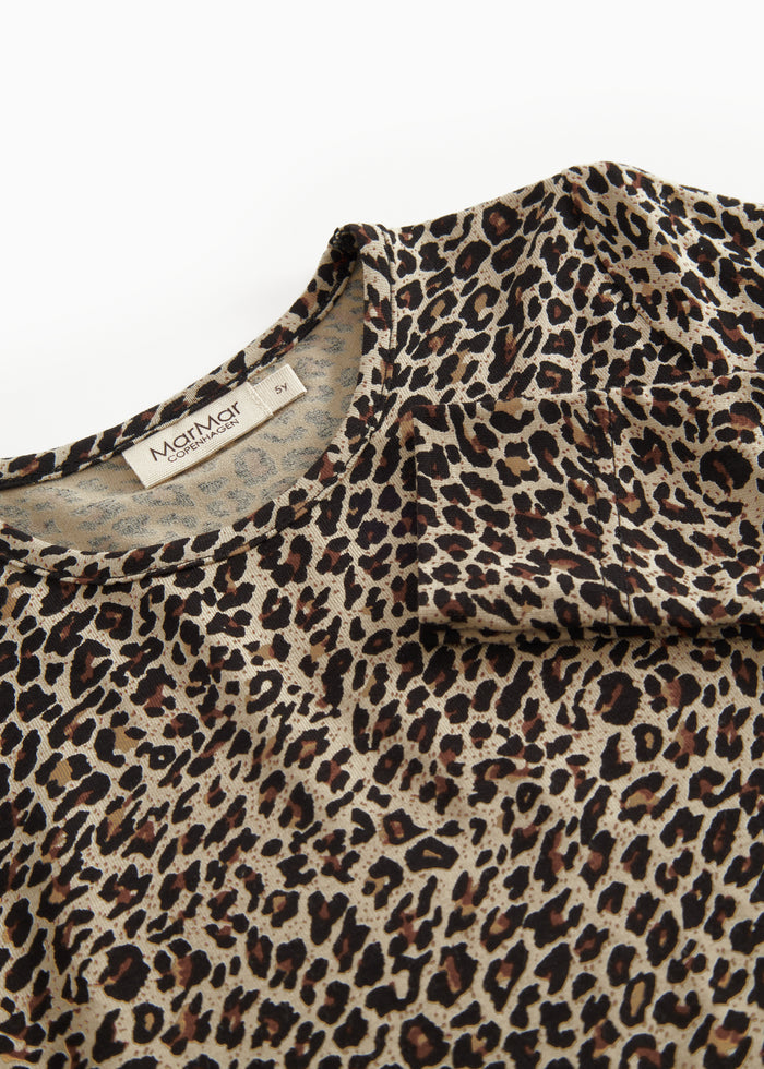 Long-sleeve blouse in leopard print