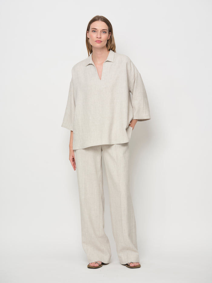 Linen Wide Leg Trousers