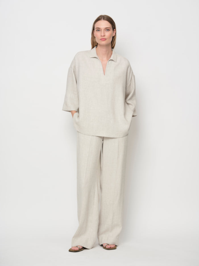 Linen Wide Leg Trousers