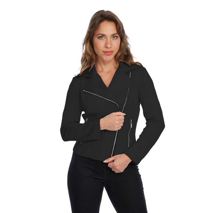 Lior Paris "Dallas" Ponte Knit Motto Jacket in Black - Dallas-BLK