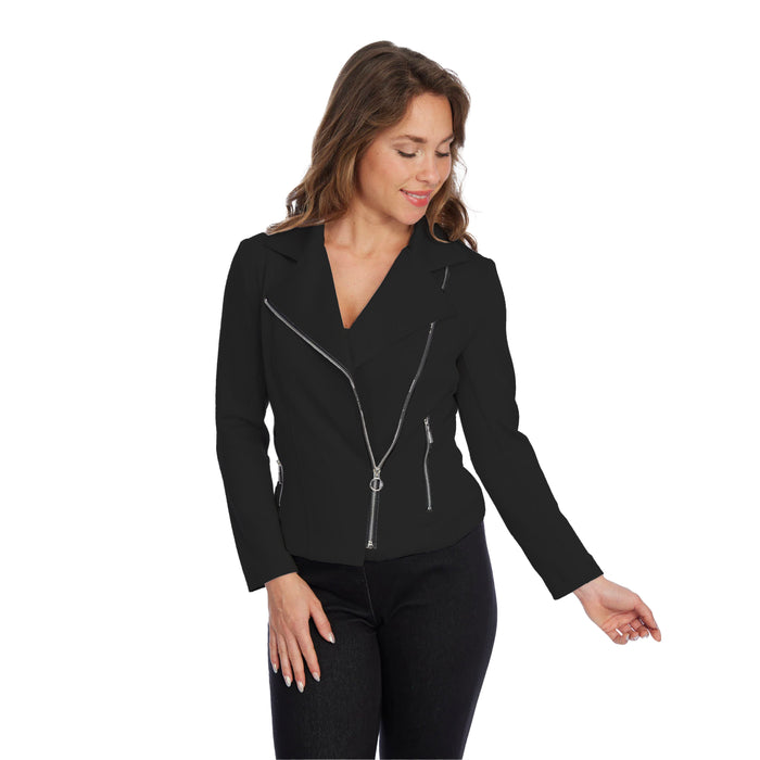 Lior Paris "Dallas" Ponte Knit Motto Jacket in Black - Dallas-BLK