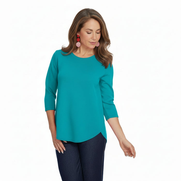 Lior "Zofi" Soft Knit Top in Teal  - ZOFI-TL