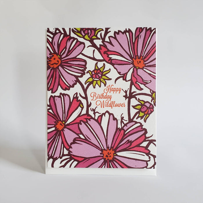 Little Green - Happy Birthday Wildflower Floral Greeting Card