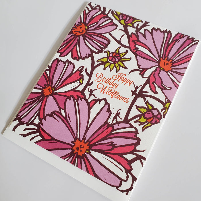 Little Green - Happy Birthday Wildflower Floral Greeting Card