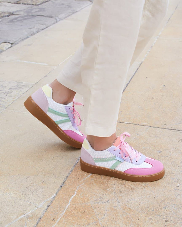 Malika Stitch Trainers Raspberry/White