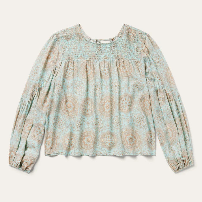 Mandala Print Peasant Blouse by Stetson