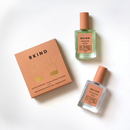 BKIND manicure kit with top and base coat – Calgary nail care for a vegan, salon-quality finish at home.