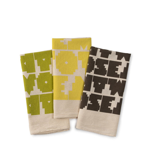 House Industries Market Towel in Avocado/Rosemary/Lemon