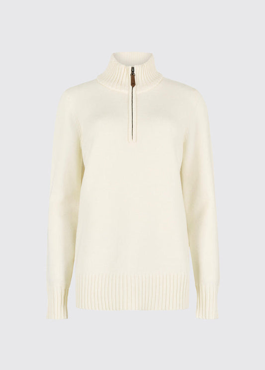 Markham Women's zip neck sweater - Chalk