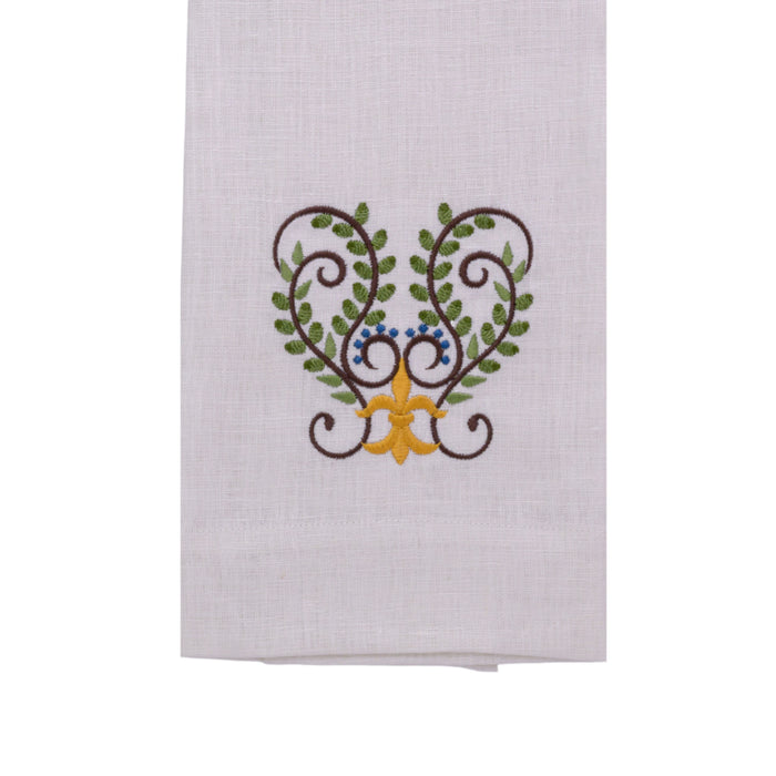 Medici Scroll Linen Towel