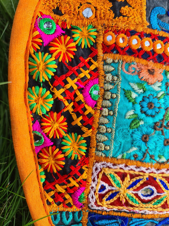 Meditation Cushion Cover – Indian Boho Patchwork Floor Pillow for Floor Seating