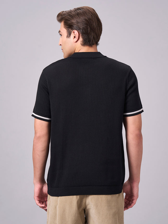 Men's 100% Cotton Regular Fit Polo Tshirt Black