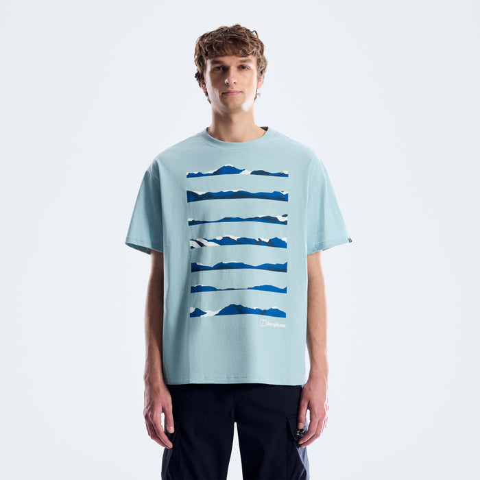 Men's Geo Landscape Tee - Light Blue