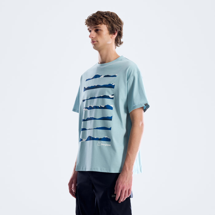 Men's Geo Landscape Tee - Light Blue