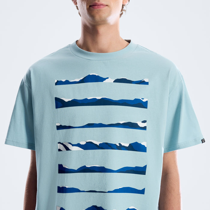 Men's Geo Landscape Tee - Light Blue