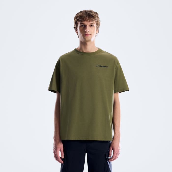 Men's Geo Mountain Tee - Dark Green
