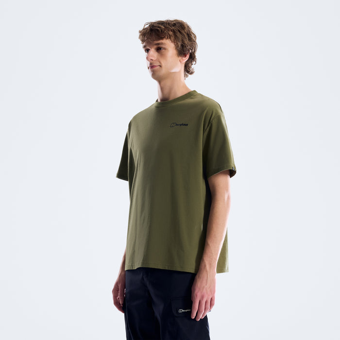 Men's Geo Mountain Tee - Dark Green