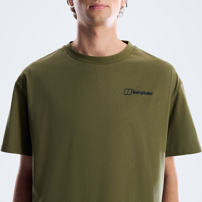 Men's Geo Mountain Tee - Dark Green