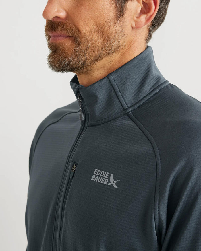 Men's High Route Grid Fleece-Lined 1/2-Zip Pullover-Storm-Regular-1