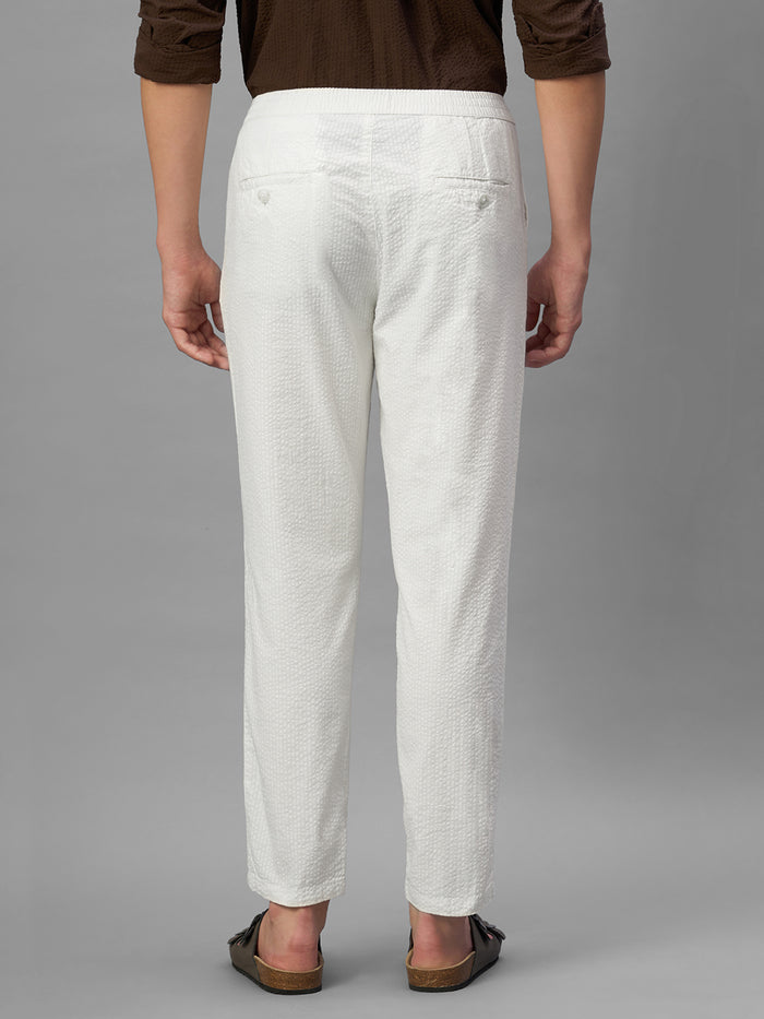 Men's Offwhite 100% Cotton Regular Fit Pant
