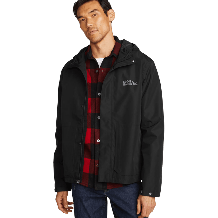 Men's Rainfoil® Waterproof Packable Hooded Jacket-Black-Regular-7