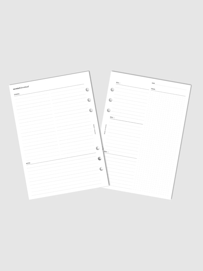 Mental Download Inserts, Cloth and Paper. Digital mockup of insert spread.