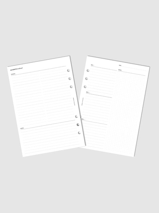 Mental Download Inserts, Cloth and Paper. Digital mockup of insert spread.