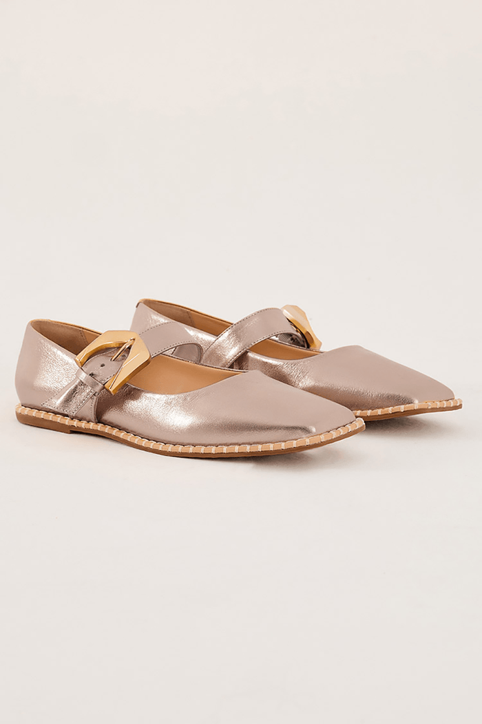 Metallic Buckle Strap Flats_2