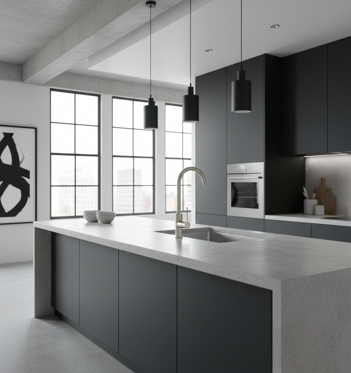 METHVEN Minimalist MK2 Sink Mixer Goose Neck Brushed Nickel / Black